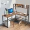 Costway Industrial L-Shaped Desk w/Hutch Bookshelf 55'' Corner Computer Desk Gaming Table